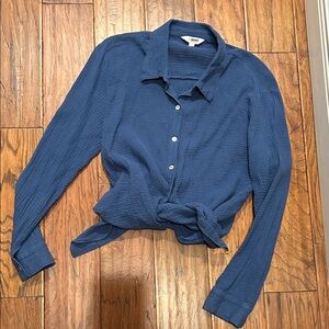 Women’s Blue Button-Up Shirt